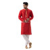 Red Color Silk Punjabi With Contrast Color Border Neck Design Punjabi (NS83) Red Color Silk Punjabi With Contrast Color Border Neck Design Punjabi (NS83)